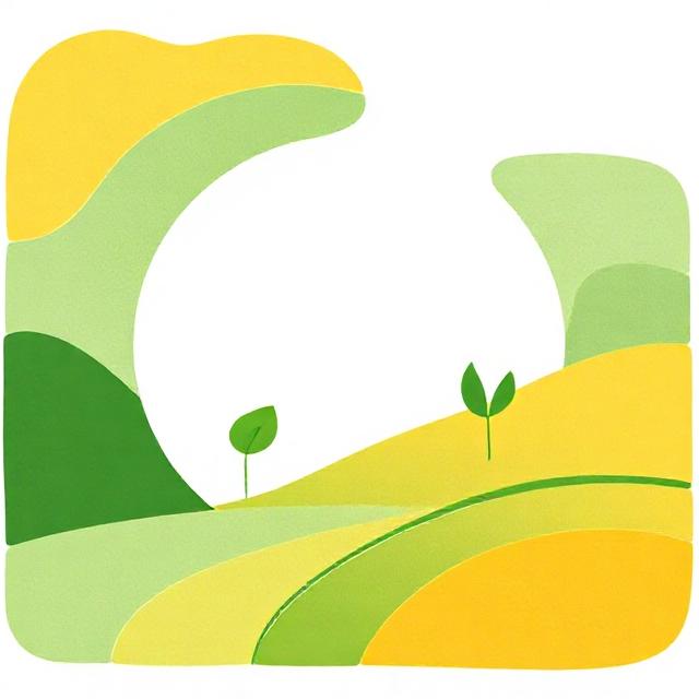 Abstract agriculture insight card image, charts and fields motif, brand colors green #2e7d32 and yellow #eeb300, minimal, clean, 3:2 aspect