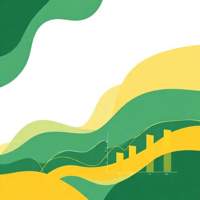 Abstract report cover, agriculture data charts, brand colors green #2e7d32 and yellow #eeb300, minimal, modern, 3:2 aspect